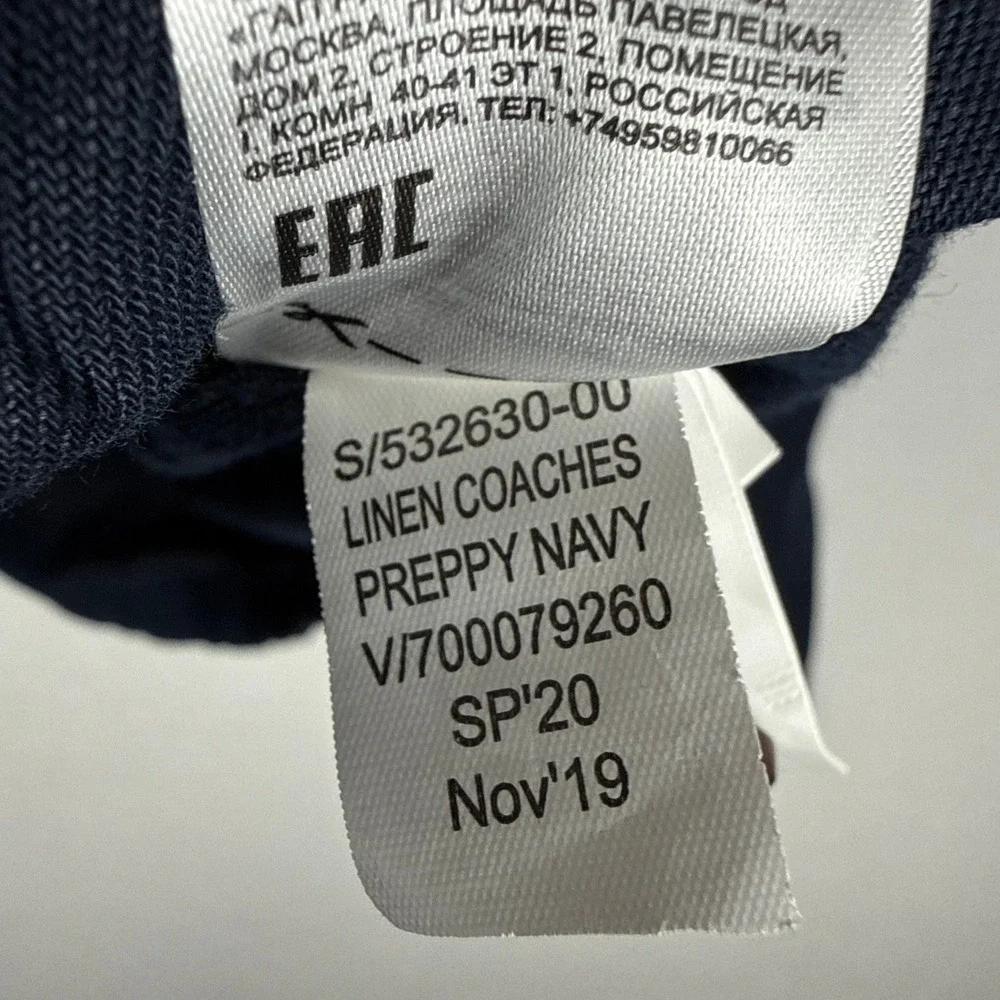 Banana Republic Linen Shacket Mens Large Tall Coaches Shirt Jacket Navy Blue - Picture 10 of 10